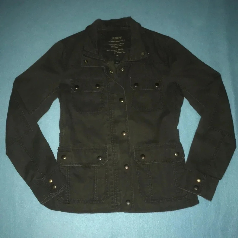 J. CREW utility relaxed boyfriend field jacket roll up cuffs NEW Size XS